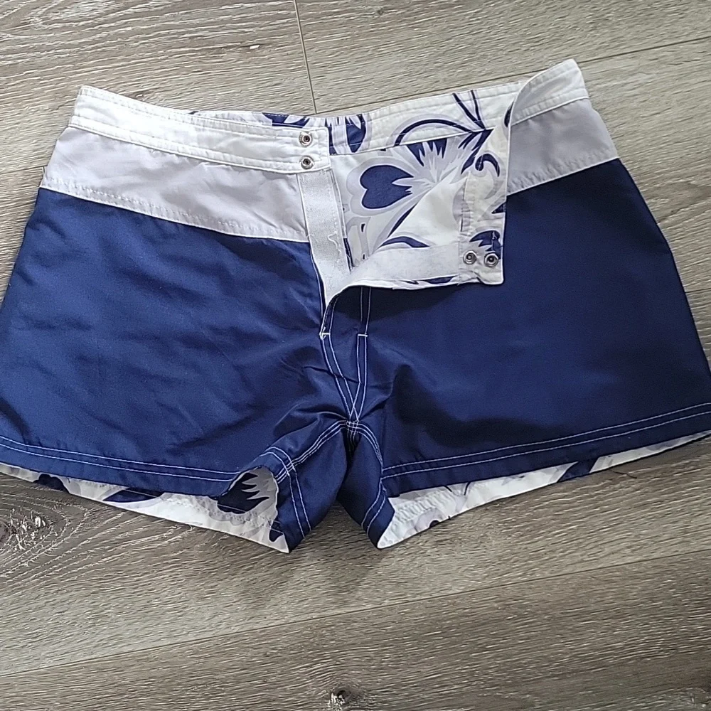 Swim Trunks Reversible Tropical & Blue